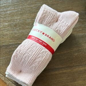 Lucky Brand Light Pink Super Soft Boot Socks